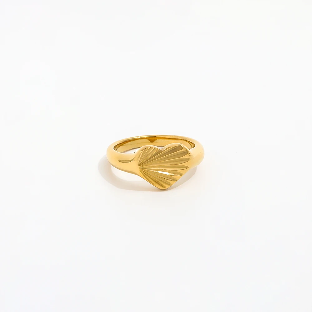 Joolim High End 18K Gold Plated Heart Radiance Rings for Women Finger Ring Fashion Jewelry for Women