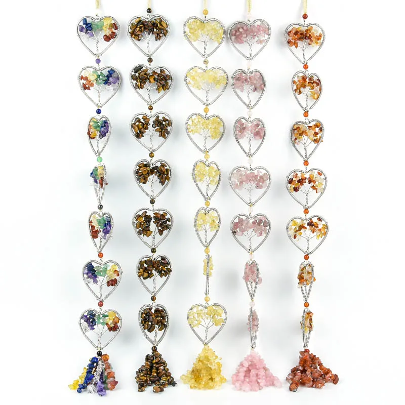 

Hot Sale High Quality Crystal Chips Crysatl Tree Of Life Long Pendants, Mixed