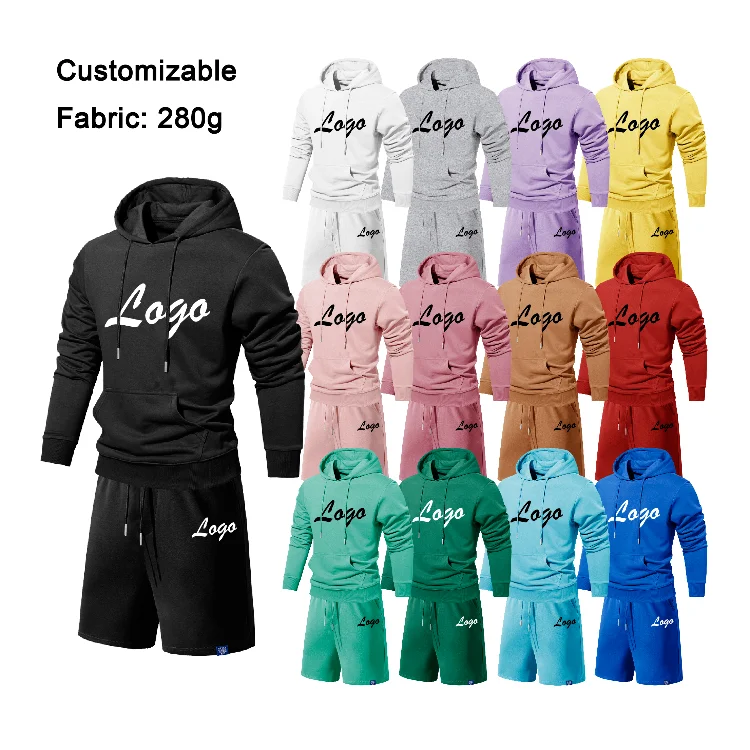 Custom Wholesale OEM Sport Cotton Fashion Tracksuit Summer Hoodie Sweater Jogging Polyester Sportswear Track Suit Set For Men