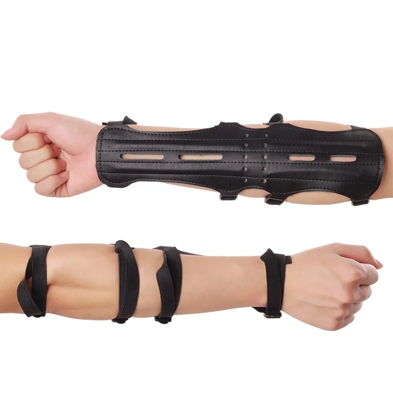

Longer Hunting Arm Protector Shooting Leather Archery Arm Guard, Black