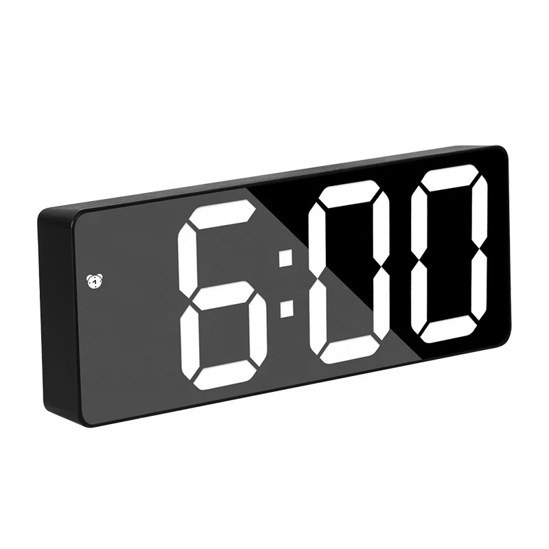 

Digital Table Clock Alarm Creative LED Mirror Clock LED Display Digital Mirror Alarm Clock, Customized color