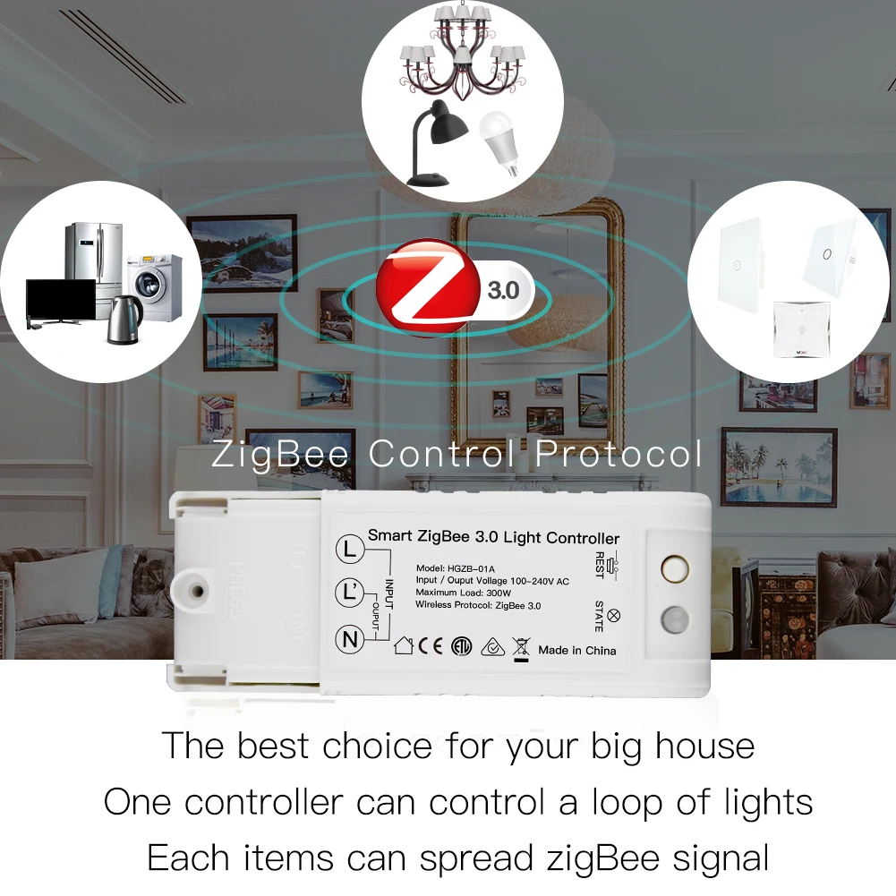 Zigbee 3.0 Smart Switch DIY, Zigbee Hub Required, Echo Plus Alexa SmartThings Smart Home Automation Wireless Remote Control - ANKUX.COM