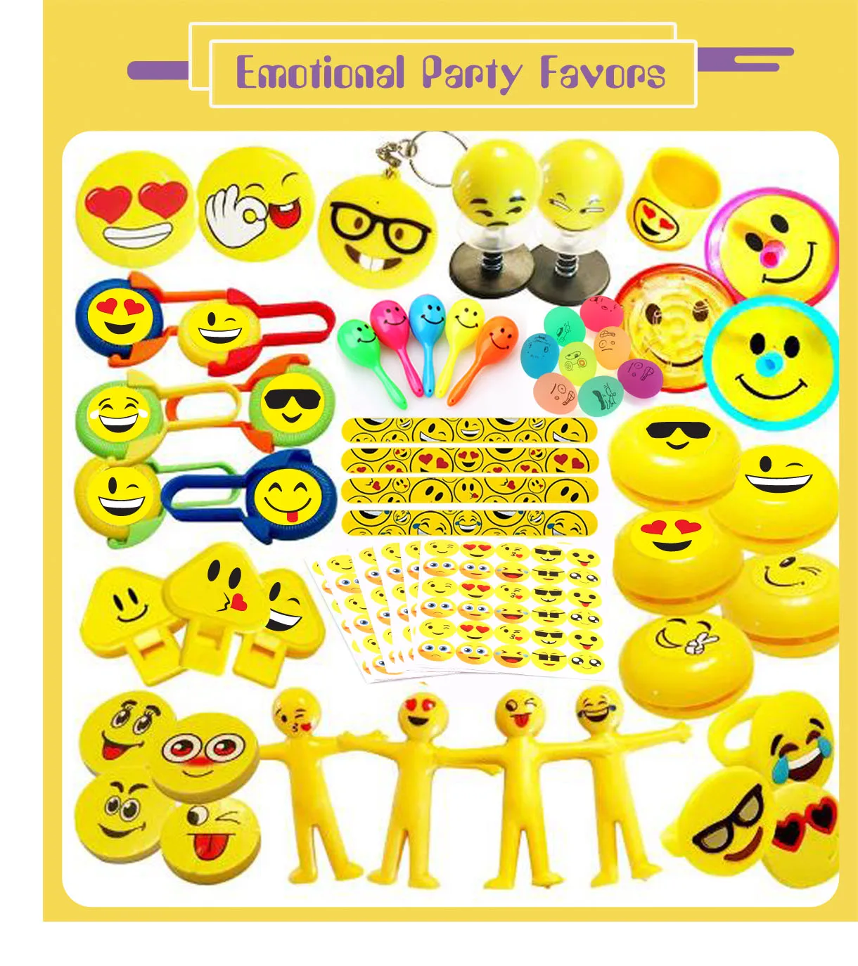 6 Emoji Smile Face Purses Birthday Party Favors Gifts Expression Characters EY