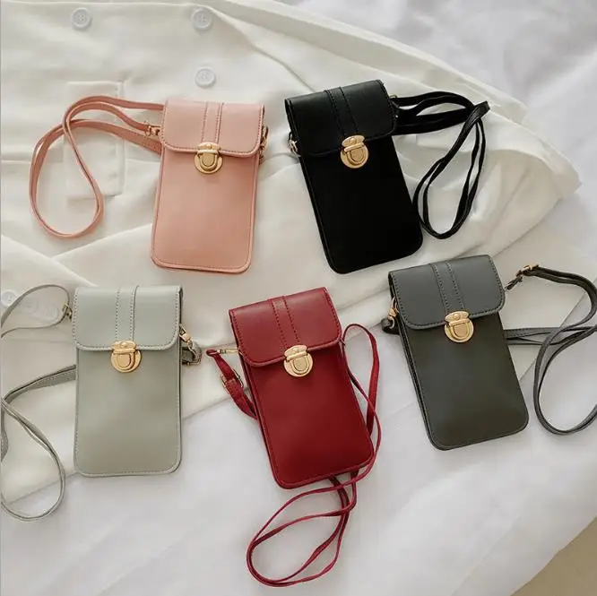 

Simple Vertical Touch Screen Phone Bag Mini Wallet Shoulder Bag for Women, Many color