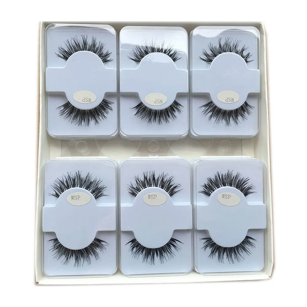 

Natural false eye lashes 3D human hair eyelashes private label