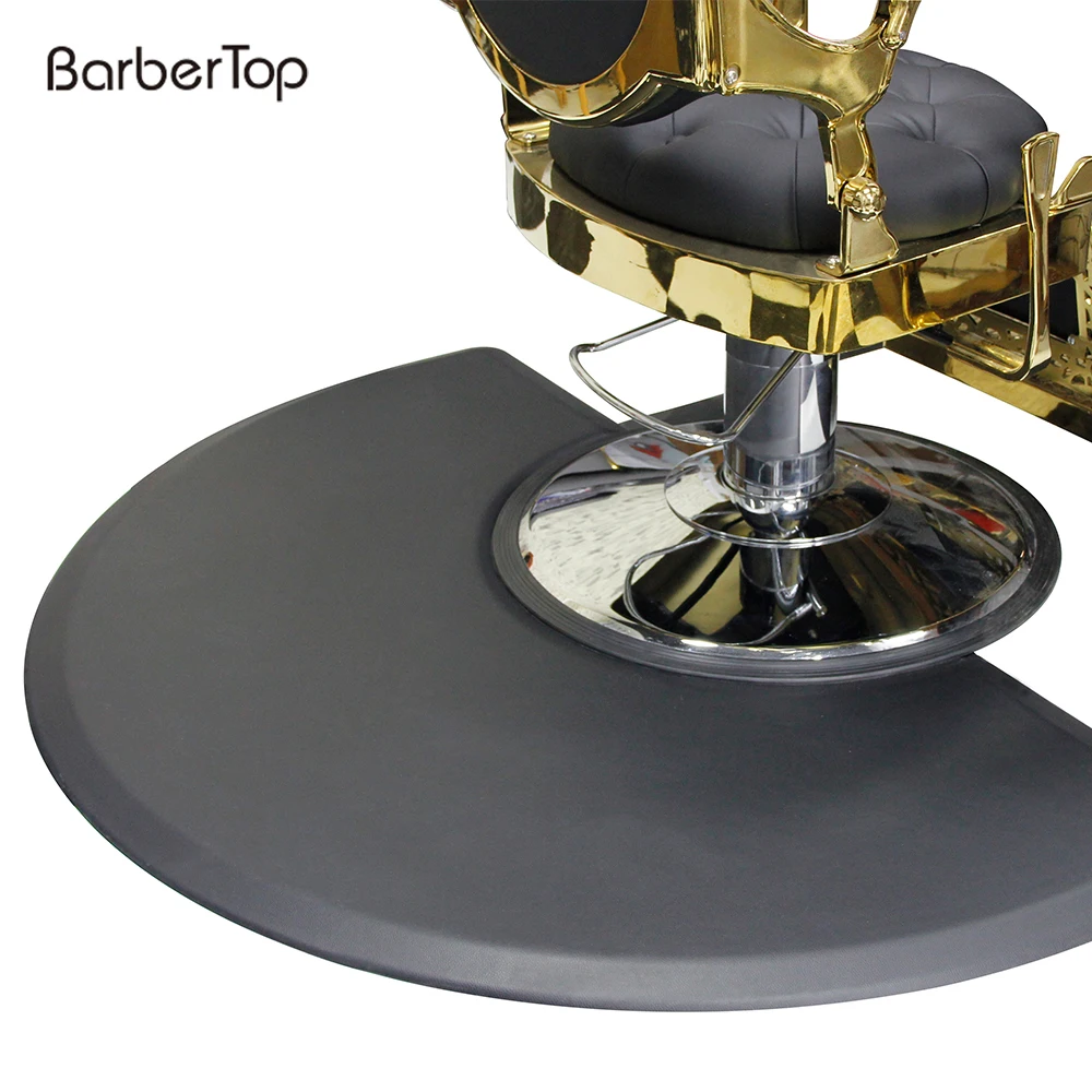 

Salon mat anti fatigue silicone rubber flooring bathroom anti slip barber play floor chair mat, Black