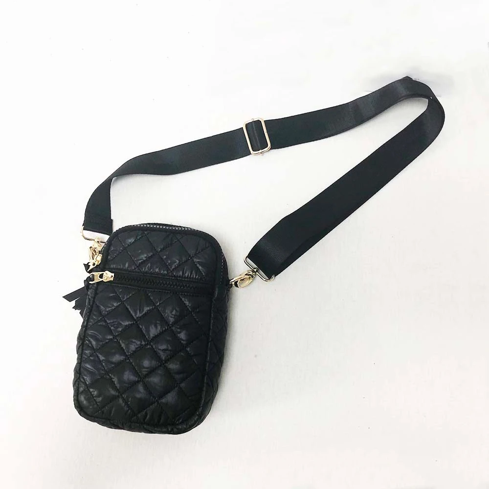 

New Fashion Fall Winter quilted nylon Blue Camo Color Cellphone Crossbody Bag Shoulder Bag for Women