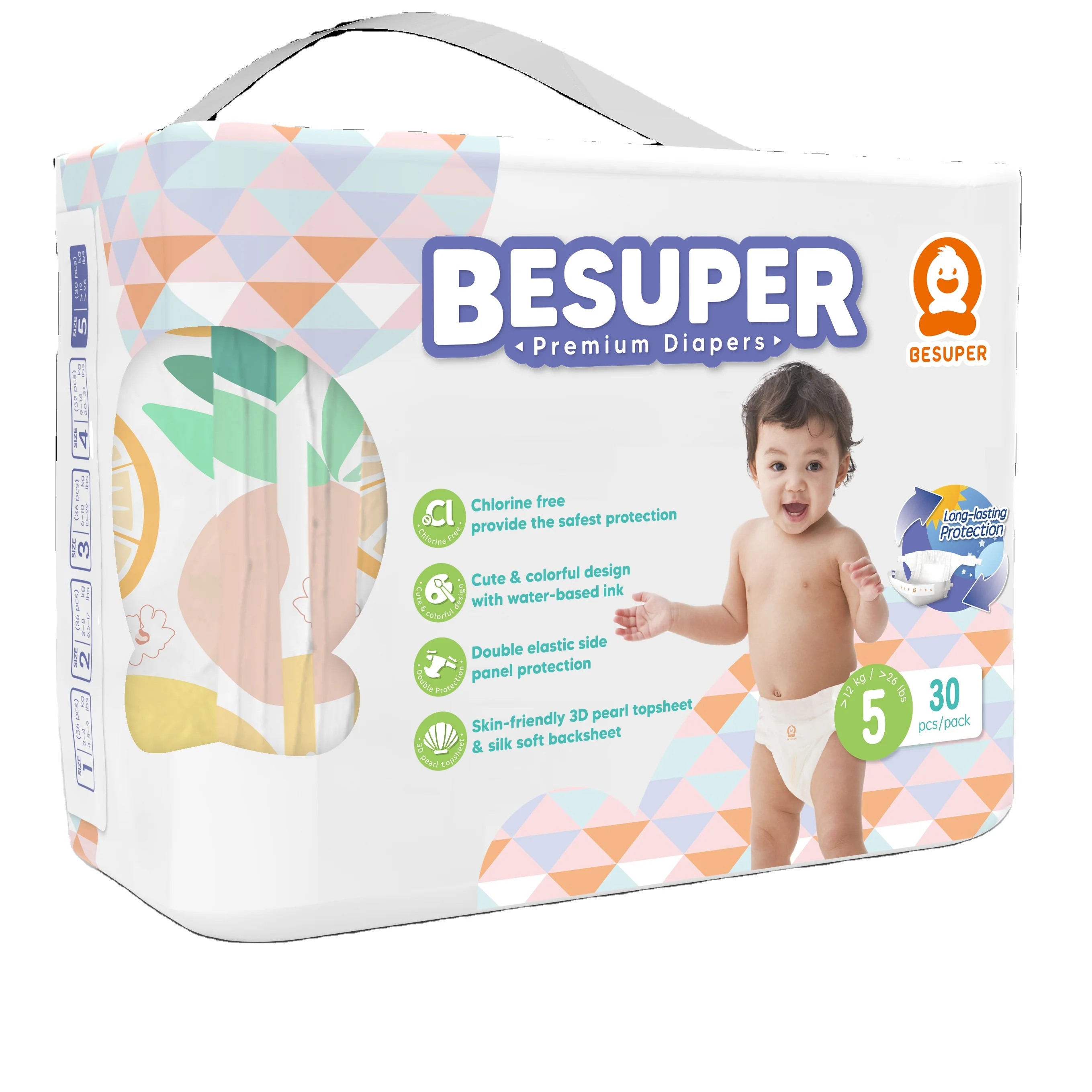 

Besuper low MOQ colorful premium baby diaper