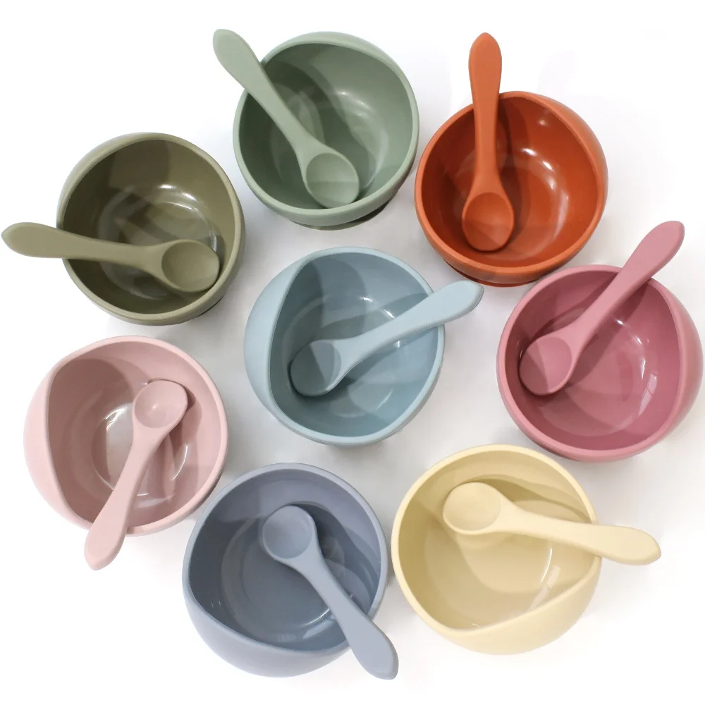 

Baby Silicone Bowls Easily Clean Silicone Bowls Silicone Spoon Feeding Set, Customized
