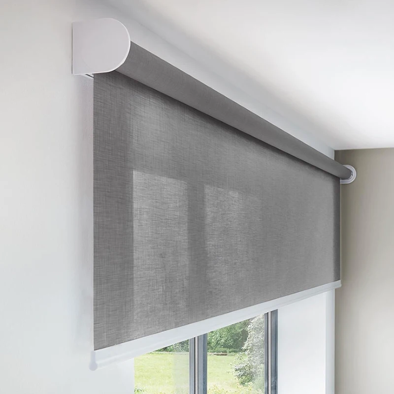 Polyester Sunscreen Window Roller Curtain Light Filtering Roll up Blind Shade Blackout Roller Blind Shades for Office Hotel Home