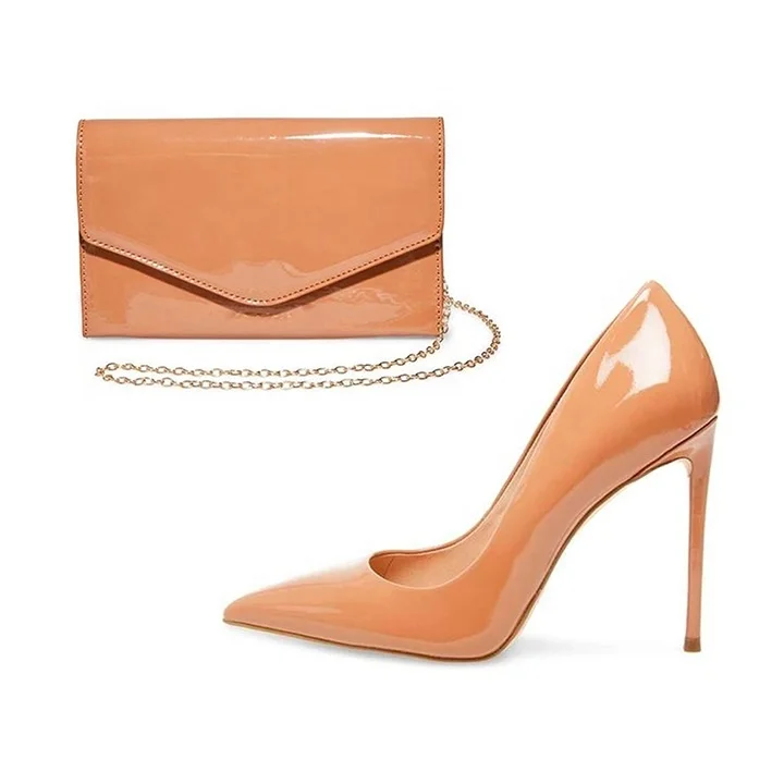 

2020 best-selling women's pumps wholesale sexy women's shoes with brown handbag