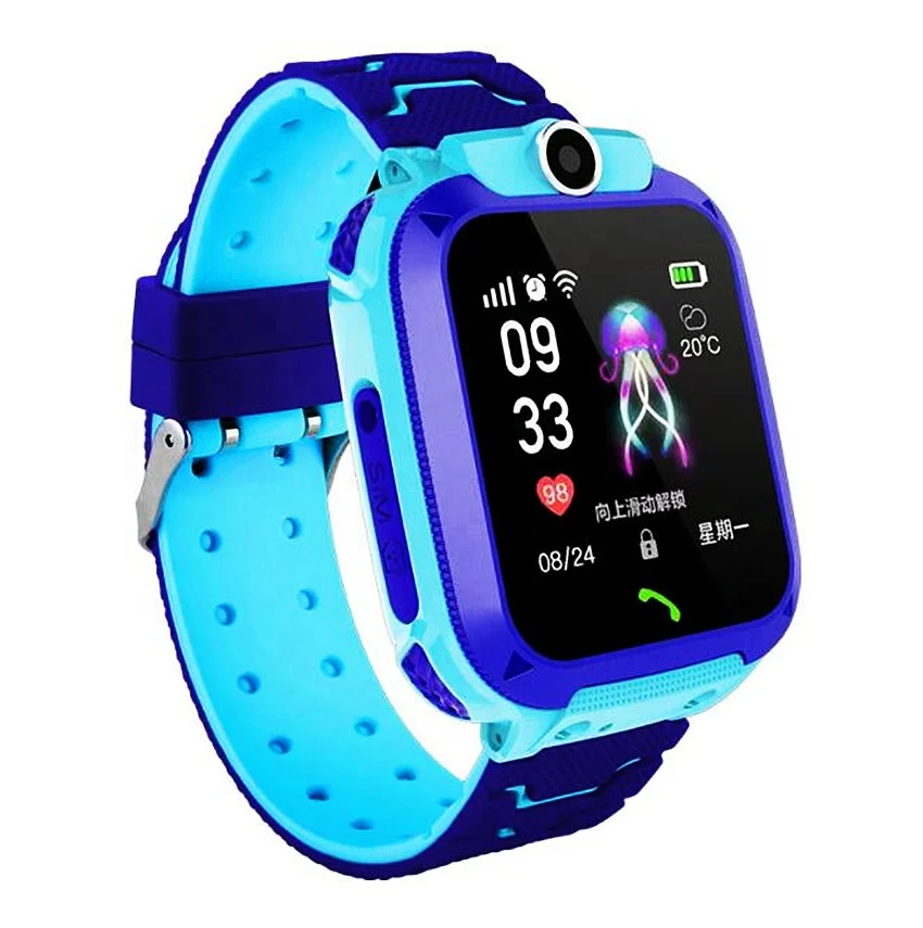 

Child Smart Watch 4G video Call GPS LBS Waterproof BT Android Children Phone Smartwatch Q12 for Boys Girls, Pink blue