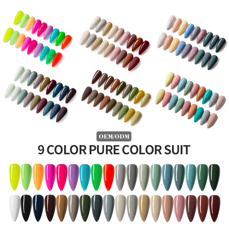 

JTING new popular 9 color series solid color UV LED nail polish gel Soak off nail paint 15ml for nail salo
