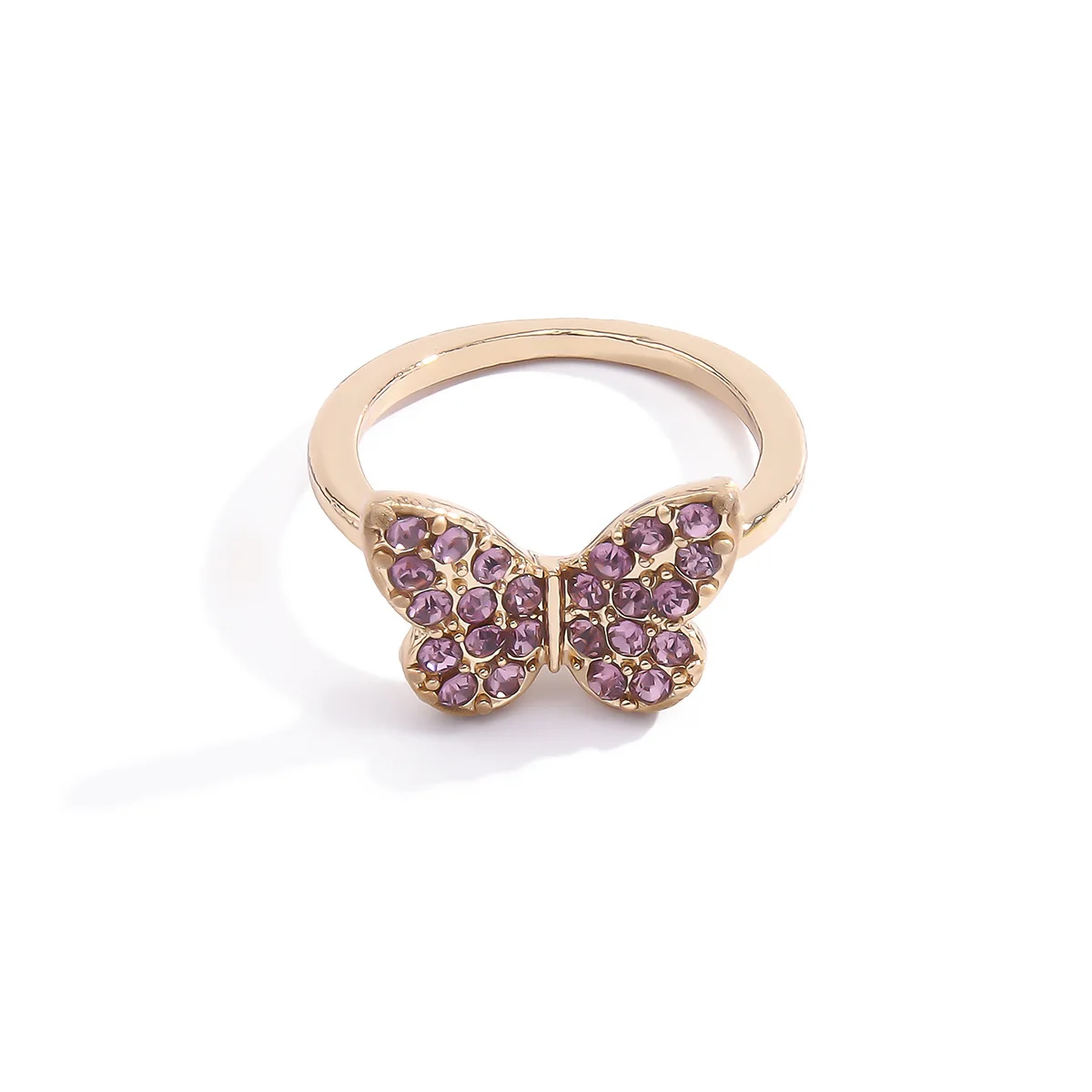 

European and American simple INS style diamond butterfly ring ring