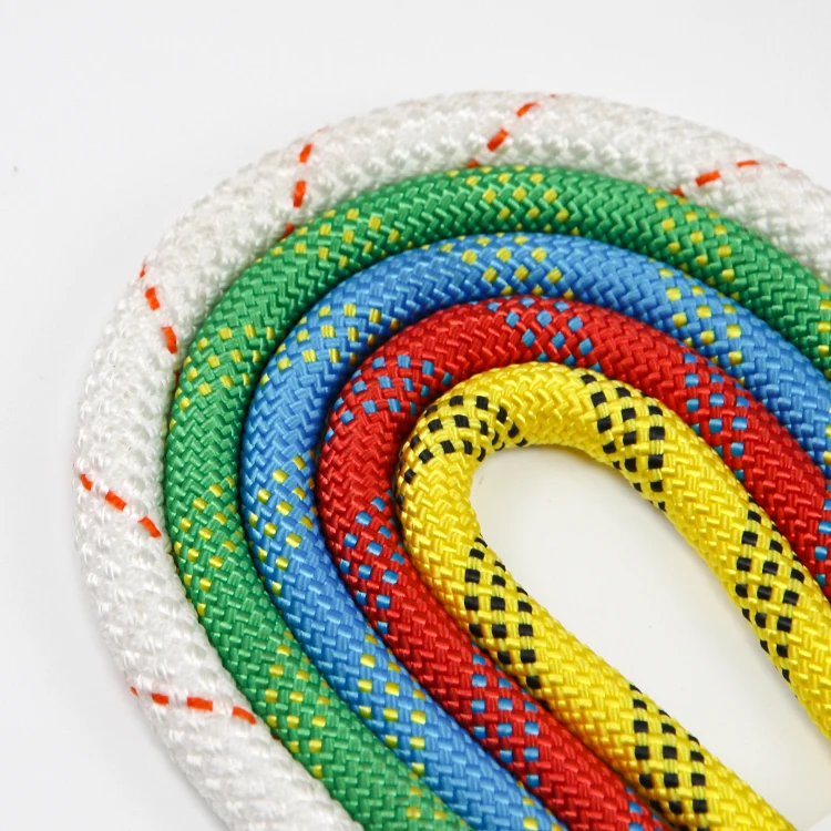 

Solid Safety Rope Braided Polyester 14mm Static multicolor Climbing Rope 12mm Fire Rescue Polyester Cord