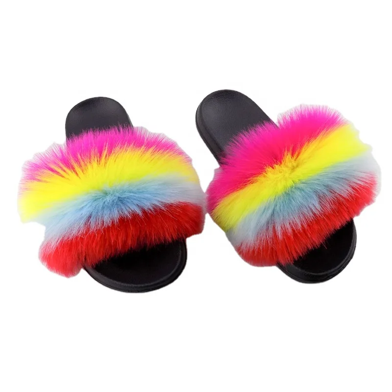 

2021 popular EVA women's fur slides, Customized color