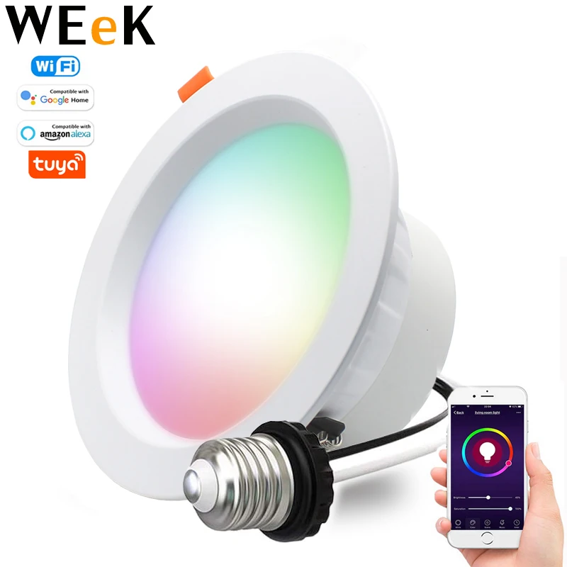 Smart WiFi RGBW LED Recessed Downlight Alexa Echo Google Home Compatible with Amazon Alexa Google Home