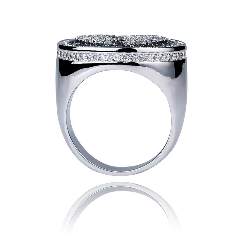 

New Fashion Broken Heart Ring Broken Heart Pattern Black Silver Two Tone Hip Hop Ring, See picture