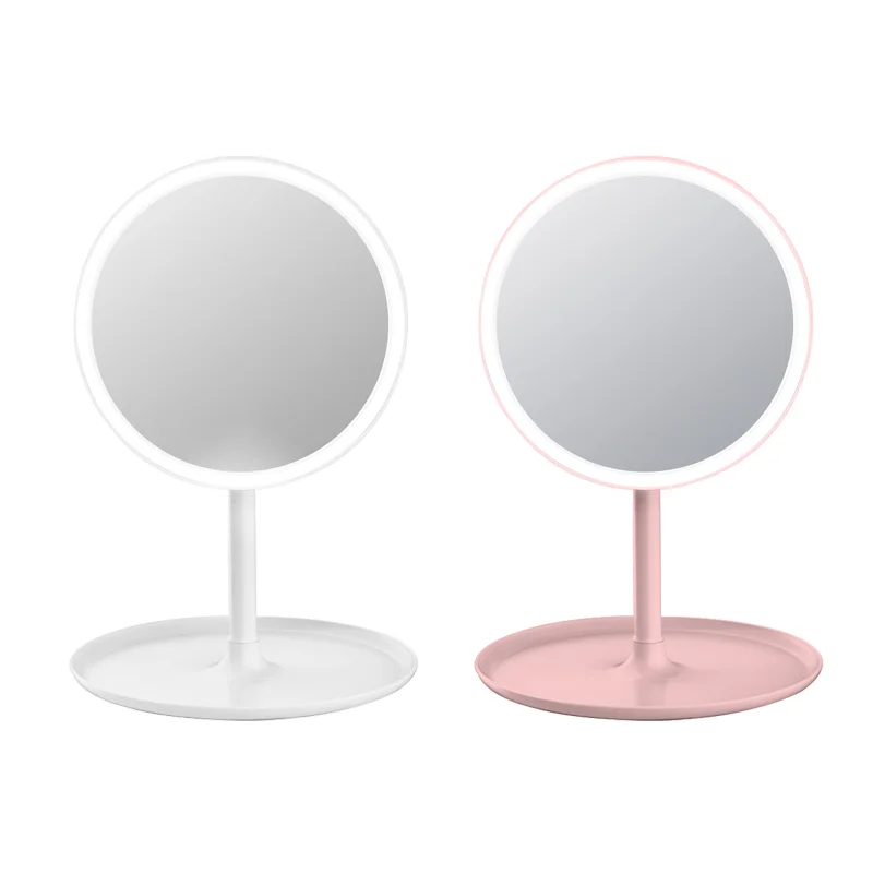 

Portable LED Light Makeup Mirror 2X Magnifying LED Cosmetic Mirror Electric Pocket Vanity Mirror with Lights, Customized color