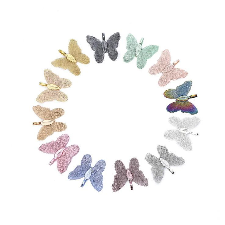 

2020 custom butterflies seven colors swallowtail shape leaf jewelry pendants charms jewelry diy gold metal alloy