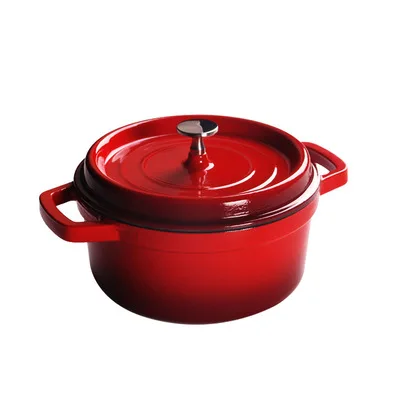 

Enameled Cast Iron Dutch Oven Non Stick Bread Baking Pot With Lid Suitable For Bread Baking Use On Gas Electric Oven Red