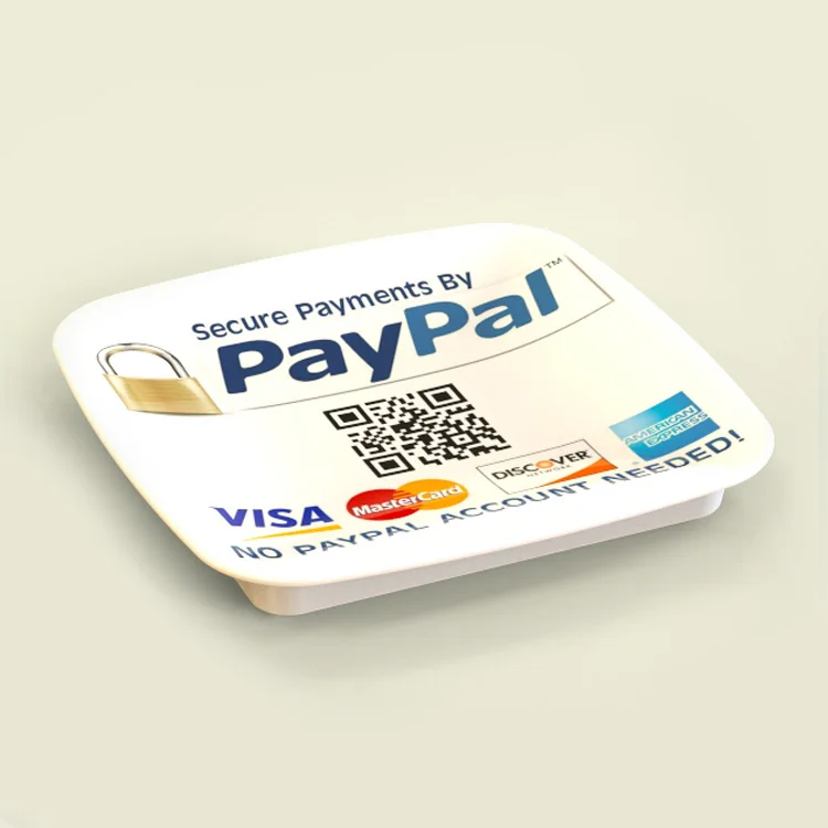 
180x180 150 x 150 mm custom print square advertising melamine plastic cash tray with non-slip feet 