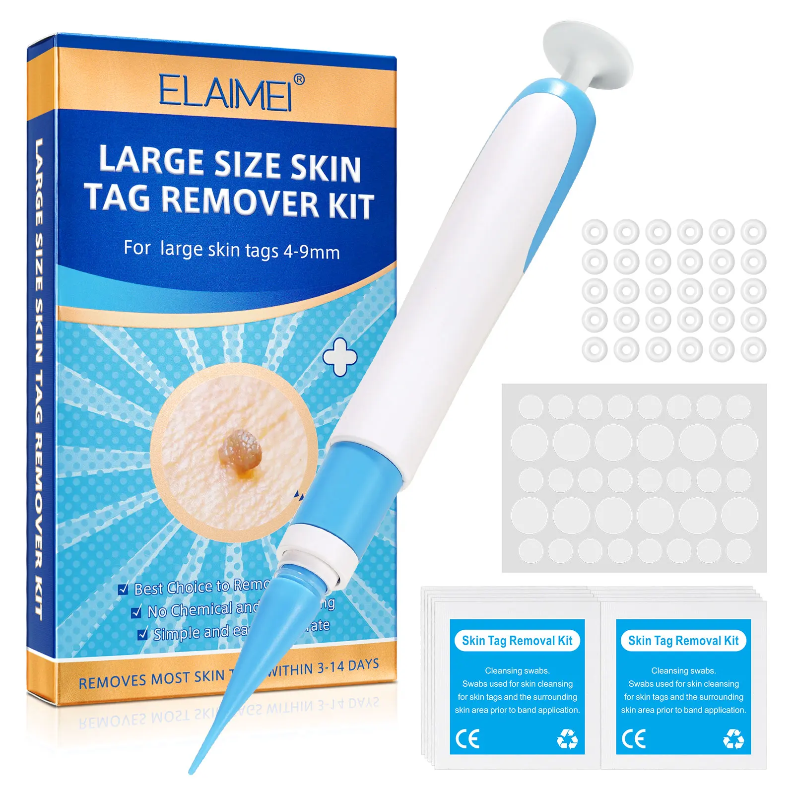 

ELAIMEI private label wholesale customizable logo auto skin tag remover kitskin tag wart removerwart removal pen