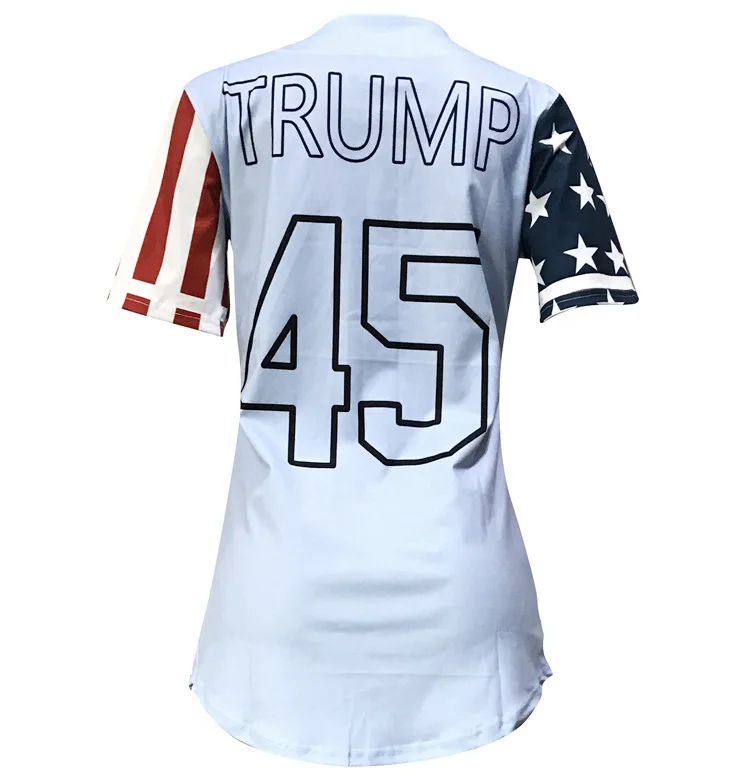 Hot sell Statue of Liberty Characteristic positioning printing Independence Day printed short sleeve women blouse