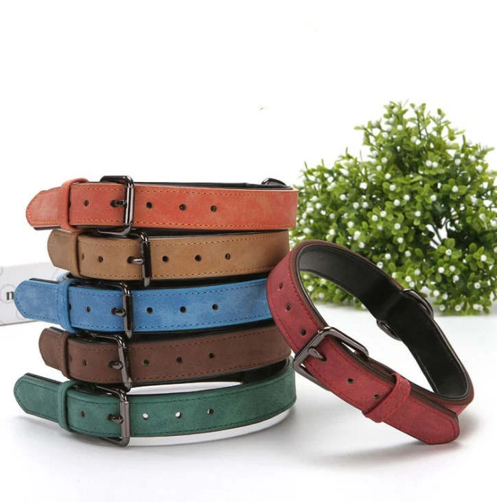 

TCW083 Hot Selling New Pet Dog Collar Traction Collar Microfiber Leather Dog Collar Pet Supplies, Red gray