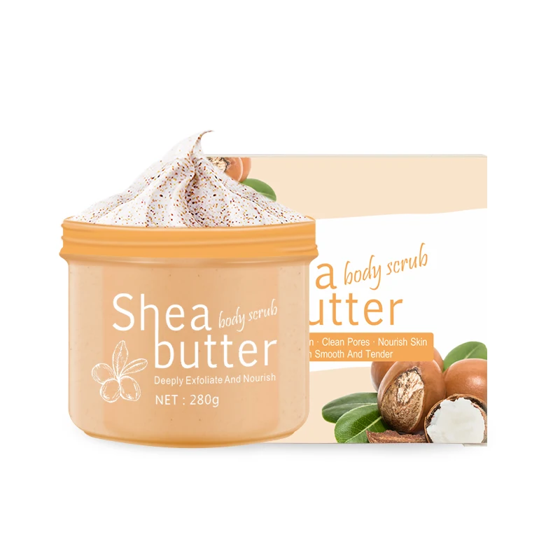 

Wholesale KOEC Natural Deep Cleaning Shea Butter Body Scrub Exfoliation Cream For Bath