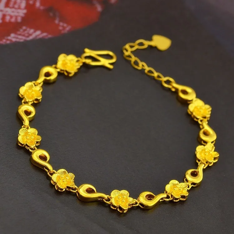

Gold Plated Bracelet Small Yellow Flower Drop Pendant Bracelet Exquisite Craftsmanship Gold Ladies Jewelry