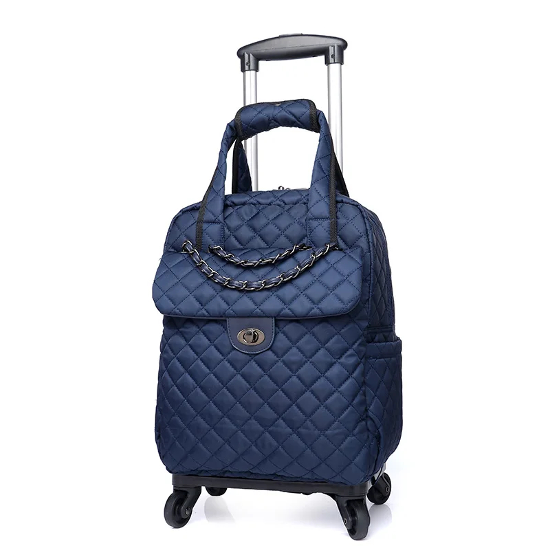 

Fashion Wheeled Travel Bags Soft Luggage Folding Trolley Carrying Case Organizer Black Bag OEM