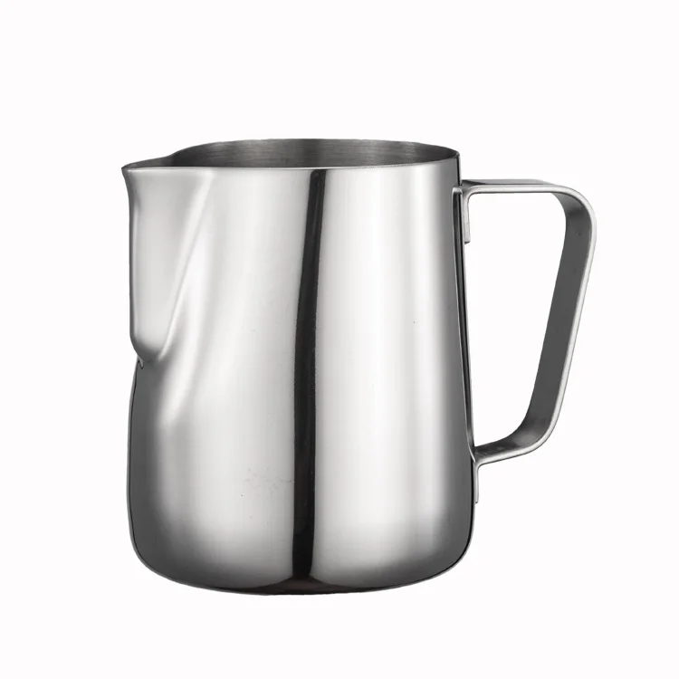 

350ml 600ml Stainless Steel Barista Black Bag Motta Latte Maker Arab Sharp Spout Frothing Steaming Coffee Jug Milk Pitcher, Silver