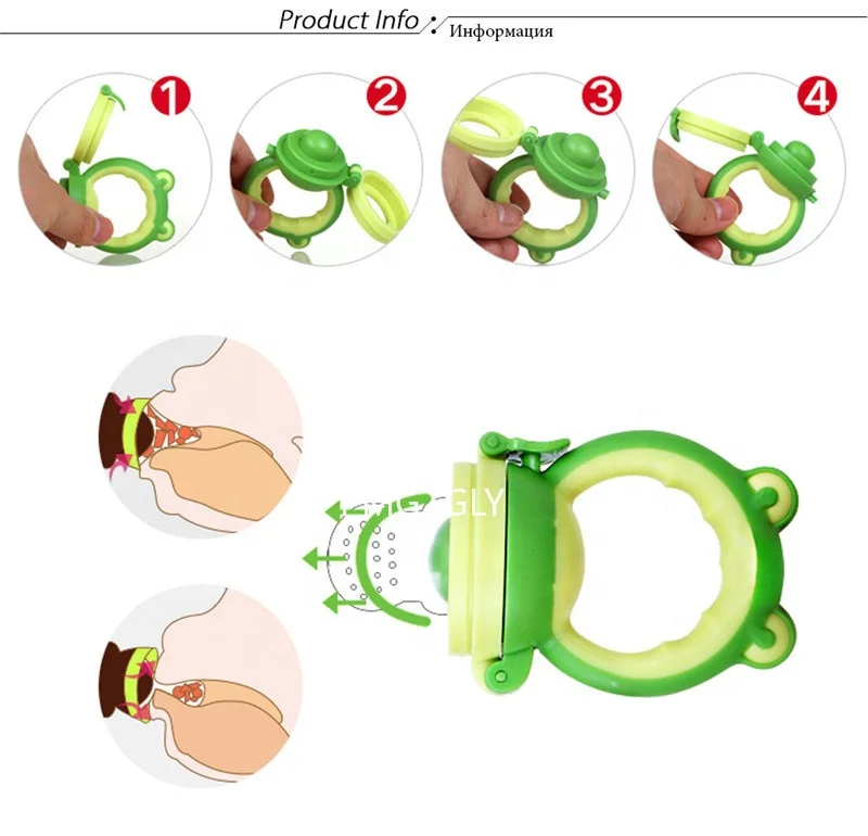 
New Arrival Cartoon Animal Shape Newborn Food Biting Baby Pacifier Baby Fruit Vegetable Feeder 