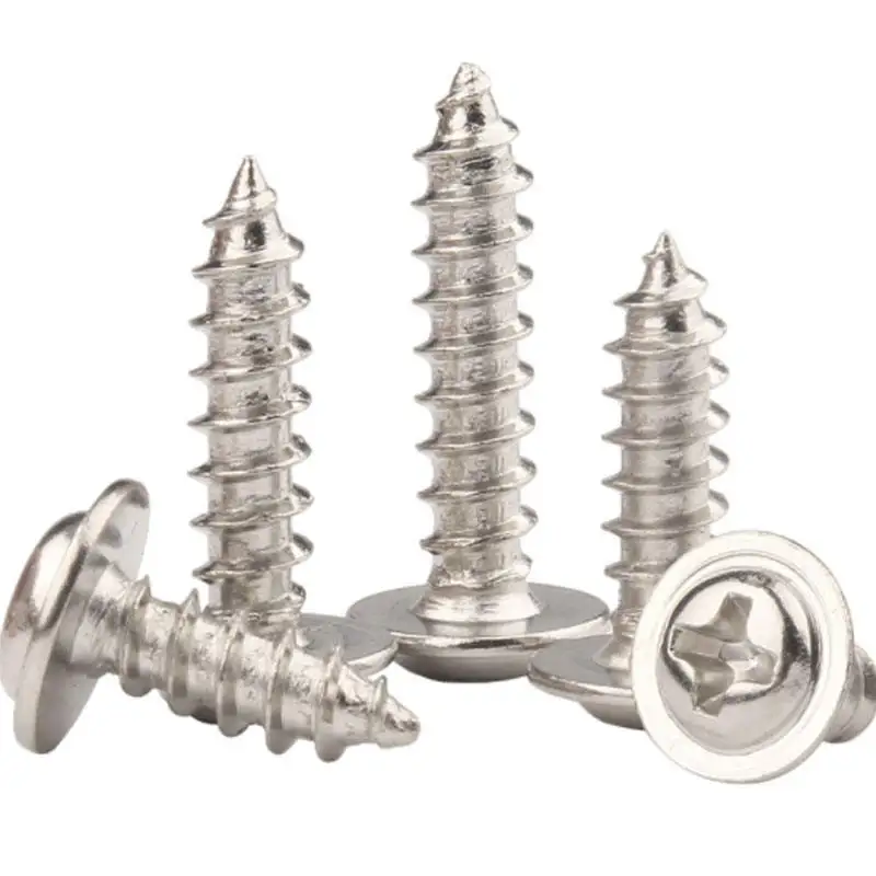 All Type Modified Truss Head Cross Stainless Steel Phillips Self Tapping Wood Screw 6mm Truss Head With Nut Clip