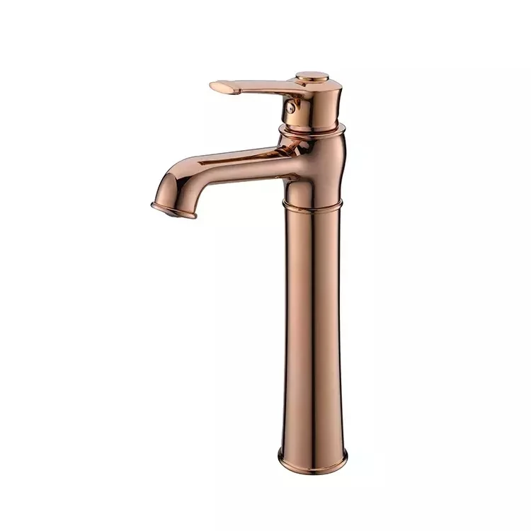 

AMAXO Retro Traditional Design Rose Gold Solid Brass Deck Mounted High Wash Basin Faucets Tap