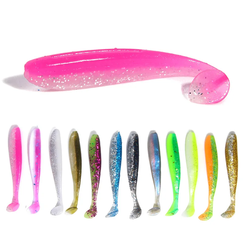 

Amazon Best Sales 1.8g Fake Bait Two-Color T tail 6.5cm Pink Soft Squid Lure, 2 colors