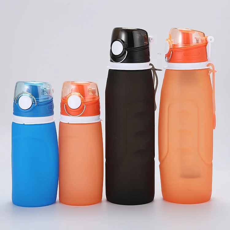 

Wholesale silicone folding foldable water bottle 750ml/1000ml, Orange, blue, charcoal, purple, military green