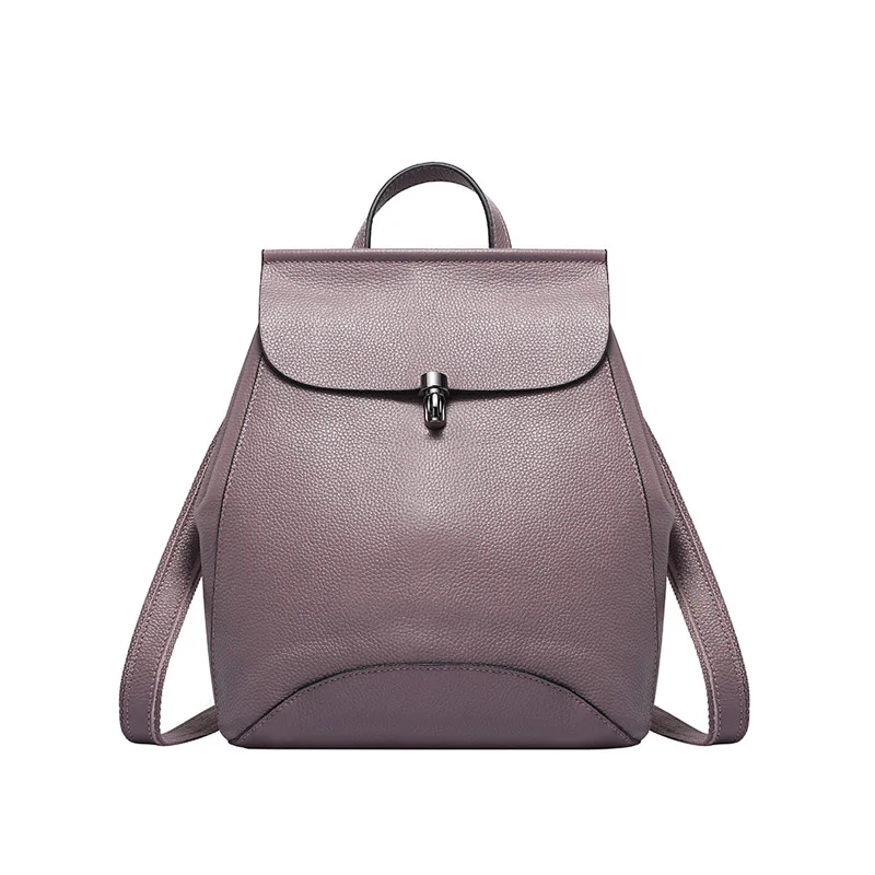 

2021 Ladies Genuine Leather Backpack Cow Leather Crossbody Backpack Small Woman Bag Teenage Girls Backpack, Black, deep blue, wine red, gray, purple