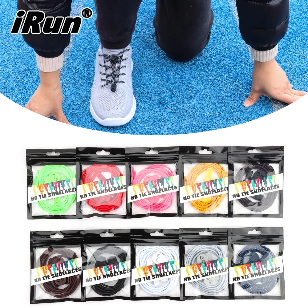 

iRun Quick Release Round Lacing No Tie Shoelaces System Elastic Laces  Fits All Easy Tie Locklaces with Plastic Lock