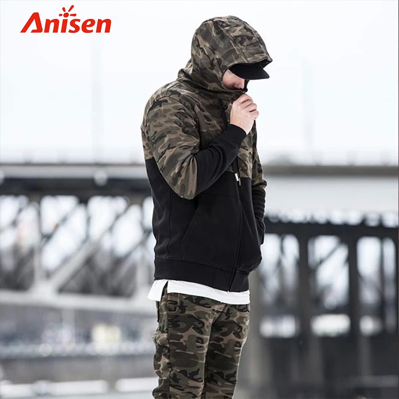 

2021 Custom mens thermal slim fit zip up sweat jogging fitness sports athletic camo tracksuits, Custom color