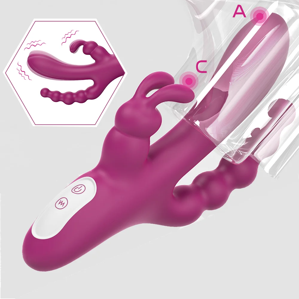 

S-HANDE 3 in 1 Rabbit Vibrator Clitoris Stimulator anal G-spot consoladores para muje vibrator for women