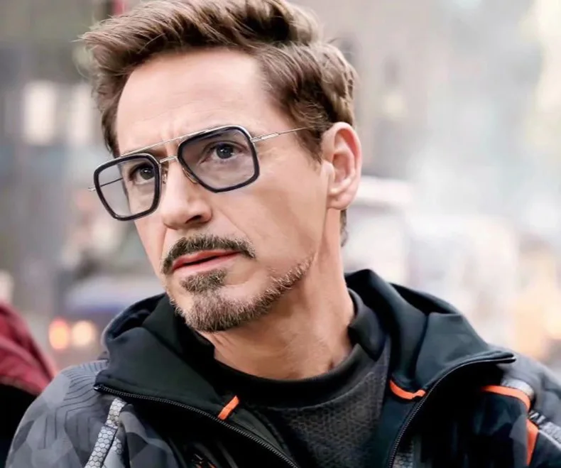 

DDA48 Fashionable Squared Sunglasses Tony Stark Newest Iron Man Same Style Glasses Robert Downey Jr. Iron Man Sunglasses, Mix colors
