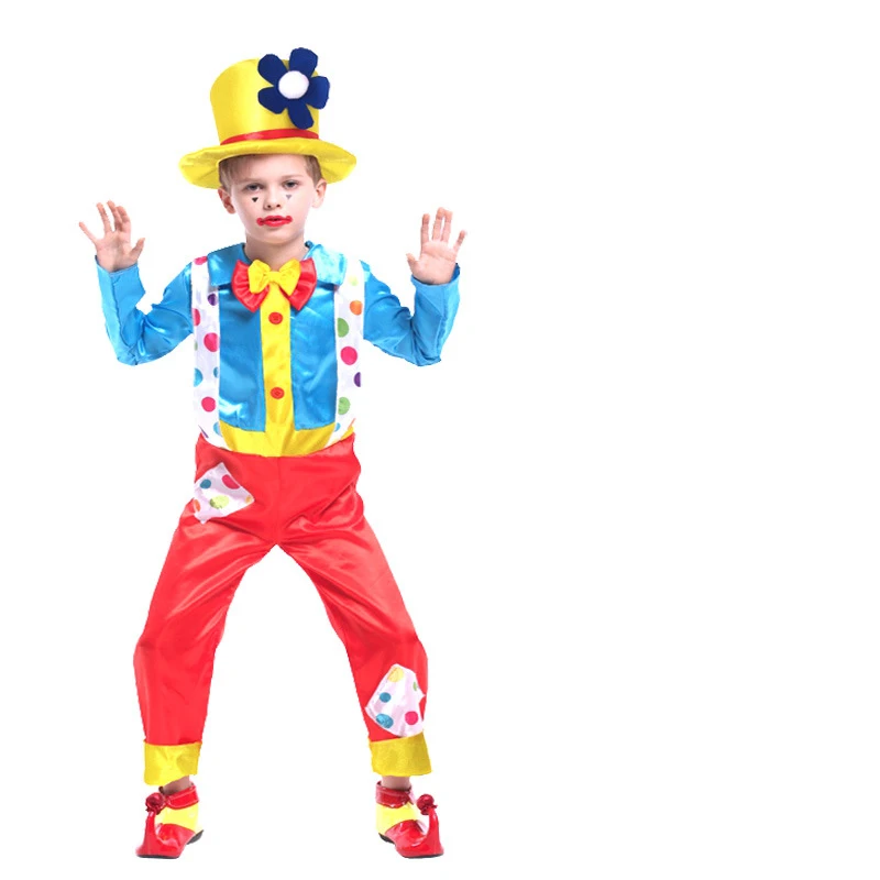Child Circus Clown Fancy Dress Children's Funny Costume Ages 3-10 Years Book Day 
