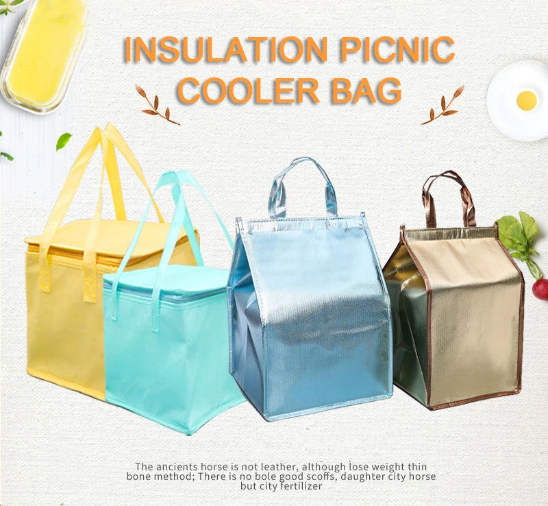 Accept  Logo Custom Cooler Bag Portable Large Non-Woven Insulated Lunch Cake Thermal Cooler Bag