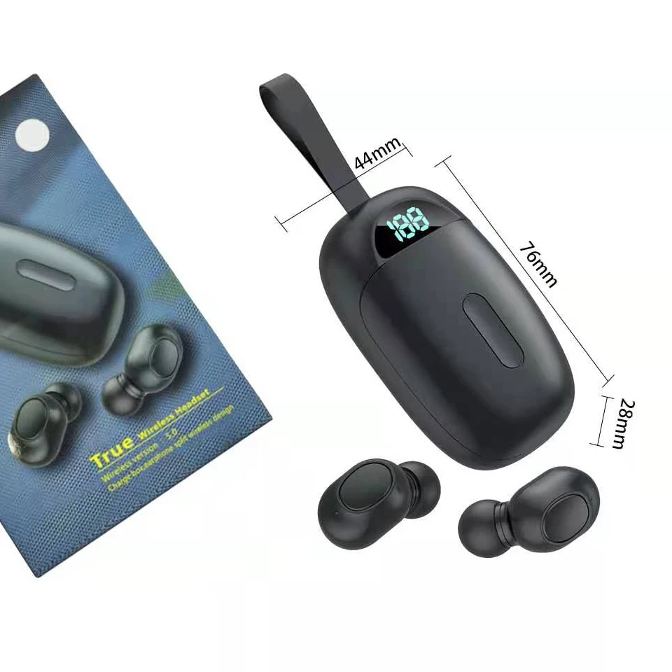 

Manufacturer Direct Sale Blue tooth 5.0 Portable Wireless Tws Earphones Cool Headset Mini Earbuds With Power bank