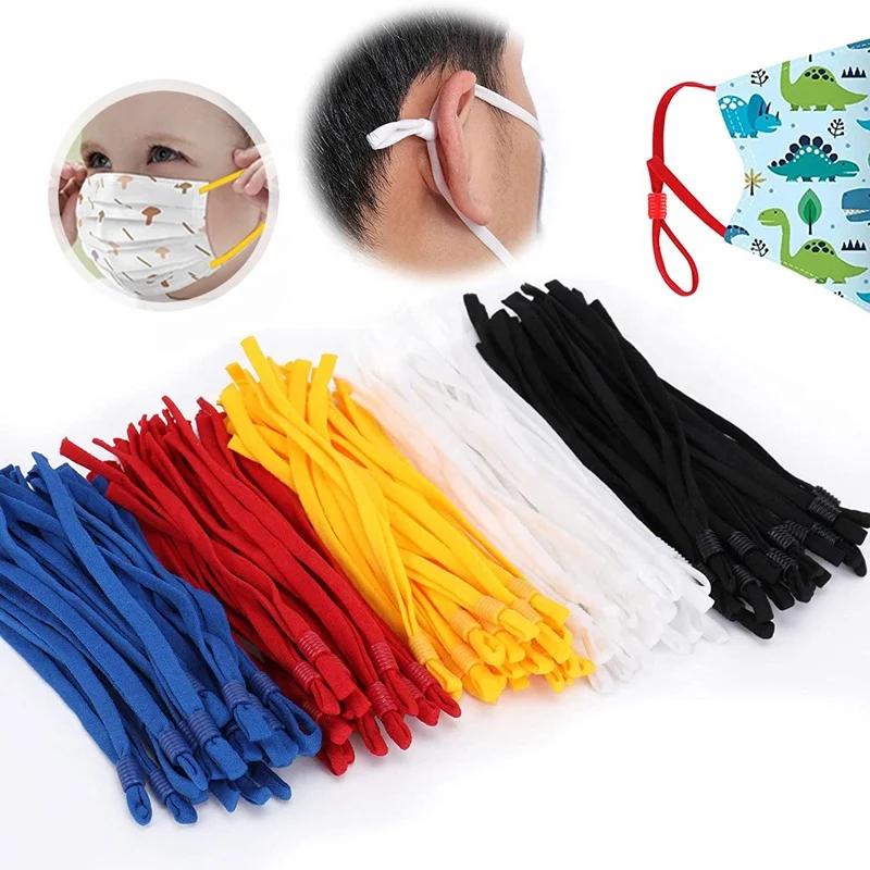 

Wholesale 5mm Adjustable Elastic Band for Mask Elastic Earloop Adjustable Elastic Ear Loop Soft Flat Face Mask Elastic Band Cord, Accept customized