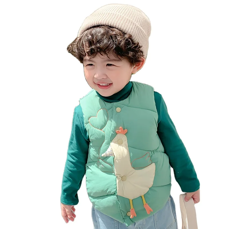 

New Boys and Girls Baby Children's Duvet Vest Wholesale Cross-border Cotton Vest Warm Vest Autumn and Winter