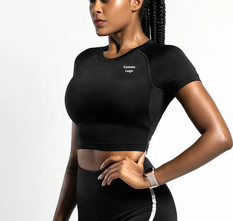 

Wholesale USA Workout Clothing no brand gym wear Crop Top t shirt colorful Yoga Tops woman