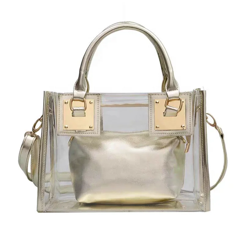 

2020 Luxury Laser PVC Handbag Set Beach Transparent Jelly Bag